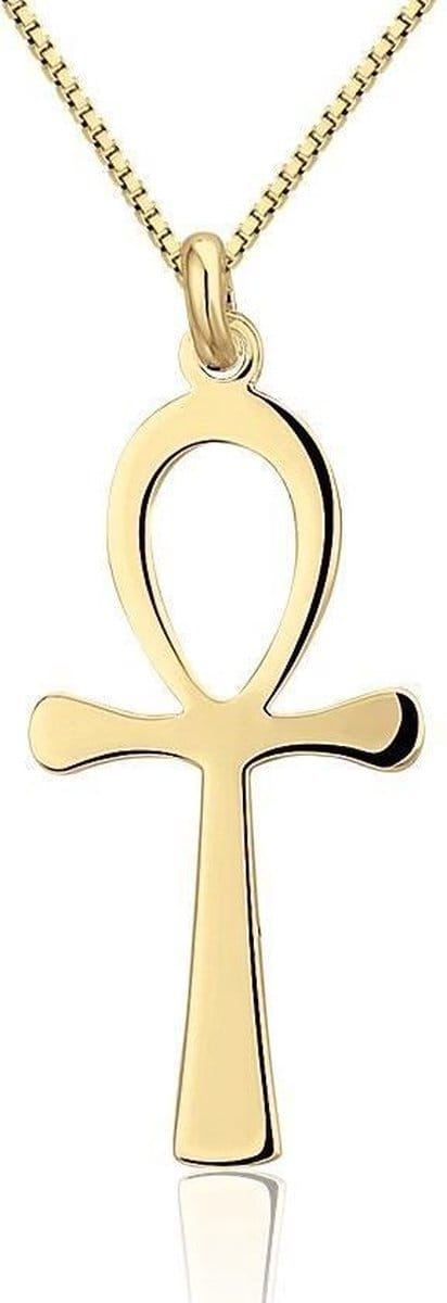 Montebello Ketting Ankh G - 925 Zilver Verguld - Symbool - 16x30mm - 45cm