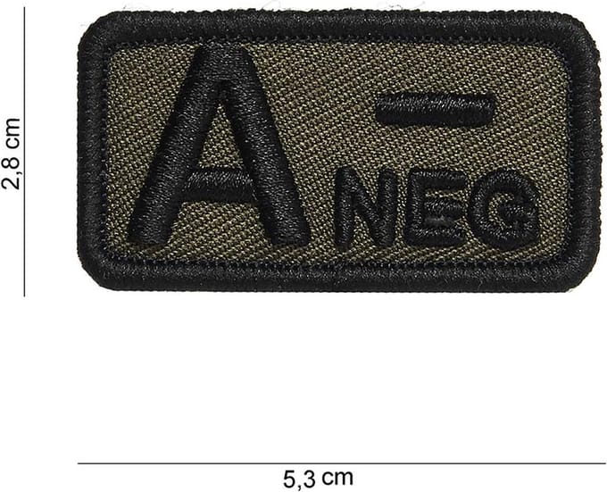 Embleem stof Bloedgroep A- groen