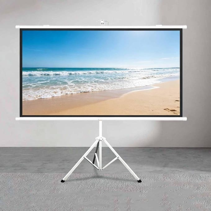 Projectiescherm Standaard - Mobiel Scherm - Thuisbioscoop Presentatie - Brede Kijkhoek - 40 inch - Wit