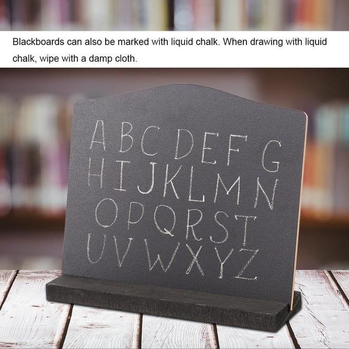 4 stuks Kleine Dubbelzijdige Zwarte Mededelingenbord Mini Schoolbord Bericht Notitie Display Standaard met black
