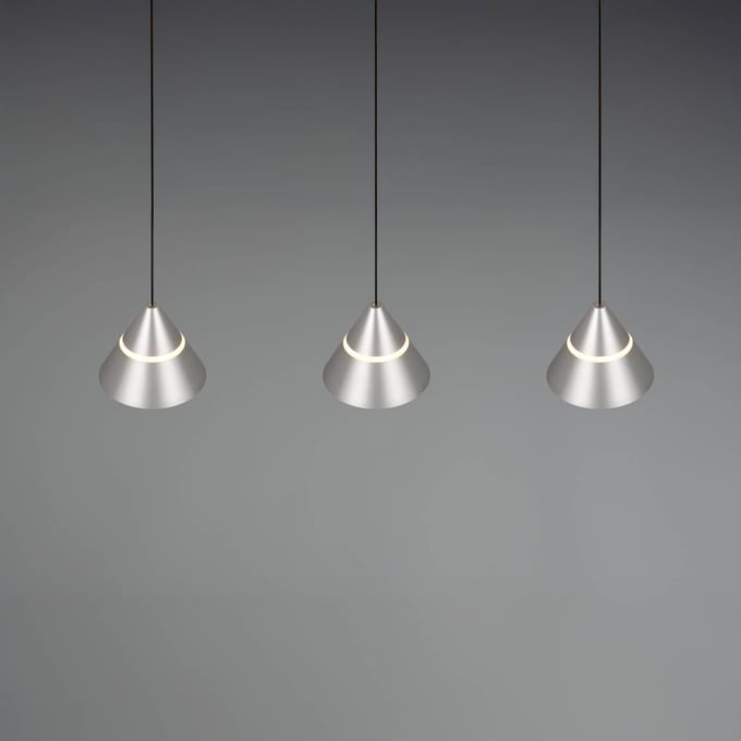 Trio Lighting LED hanglamp Romeo lengte 55 cm nikkelkleurig metaal 3-lamps.