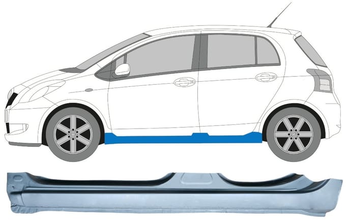 Volledige dorpel voor Toyota Yaris 2006-2011 / Links