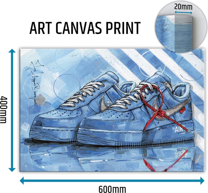 Sneaker canvas University blue 60x40 cm