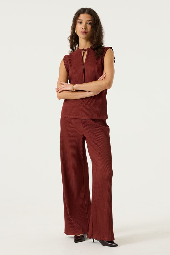 Garcia Jeans Lange broek met streepstructuur brique
