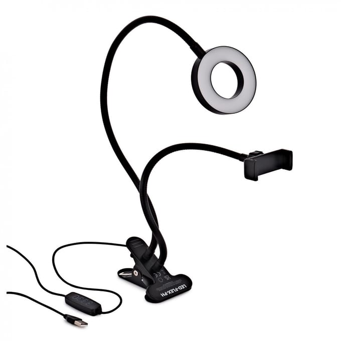 Flexibele 3 LED-lichtring met Telefoonhouder van Gear4music