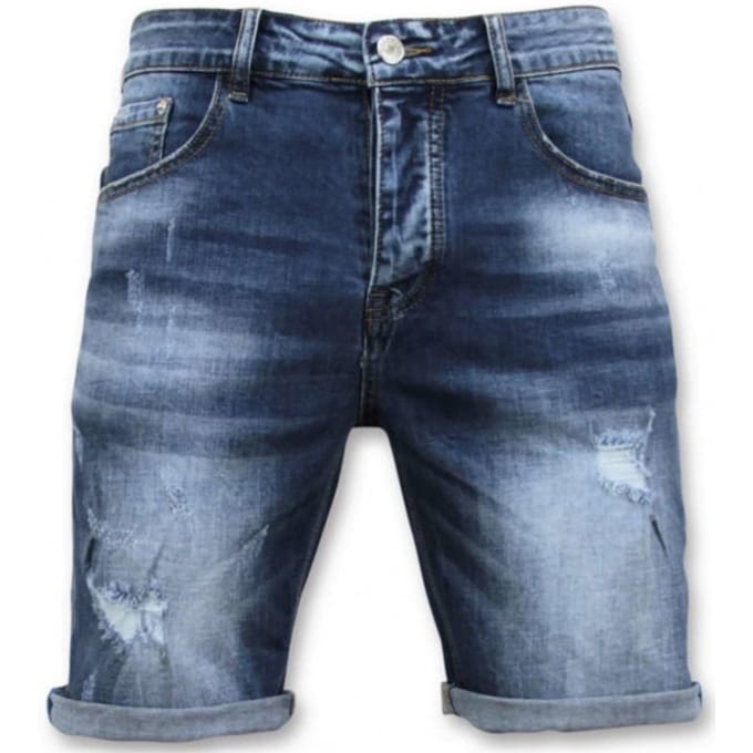 Korte Broek Heren - Gescheurd Short - 9085 - Blauw