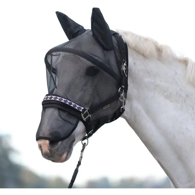 PaardenAnti-Vliegenmasker  met houder Kavalkade