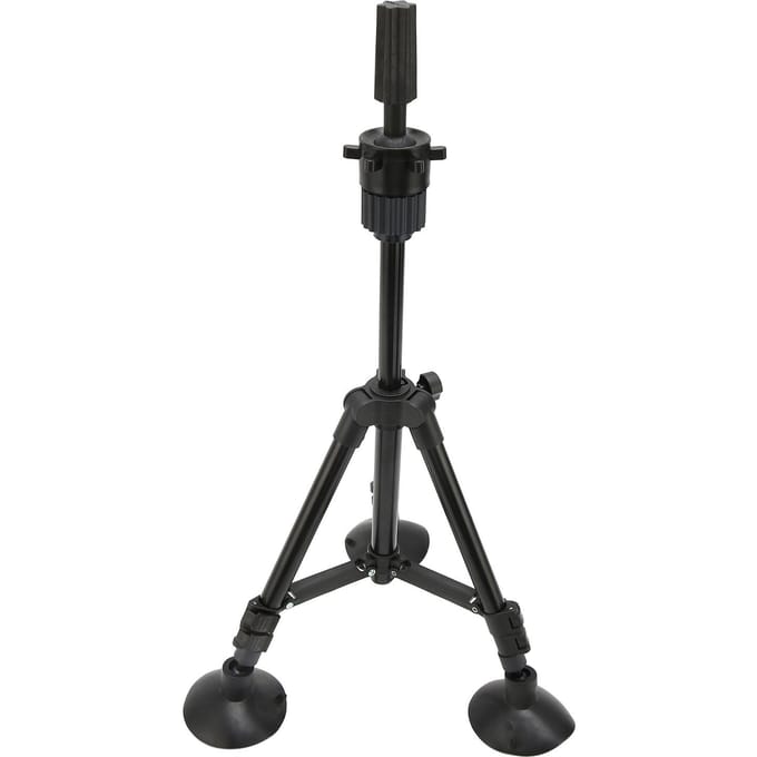 Support de Tête de Perruque Ventouse Alliage d'Aluminium Portable Réglable Support de Tête de Perruque pour Salon de Beauté Noir black