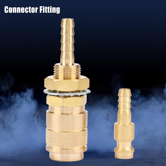 M6 Gas & Water Snelkoppeling voor MIG TIG Lasapparaat Toorts Fitting Voor Lastoorts Goud