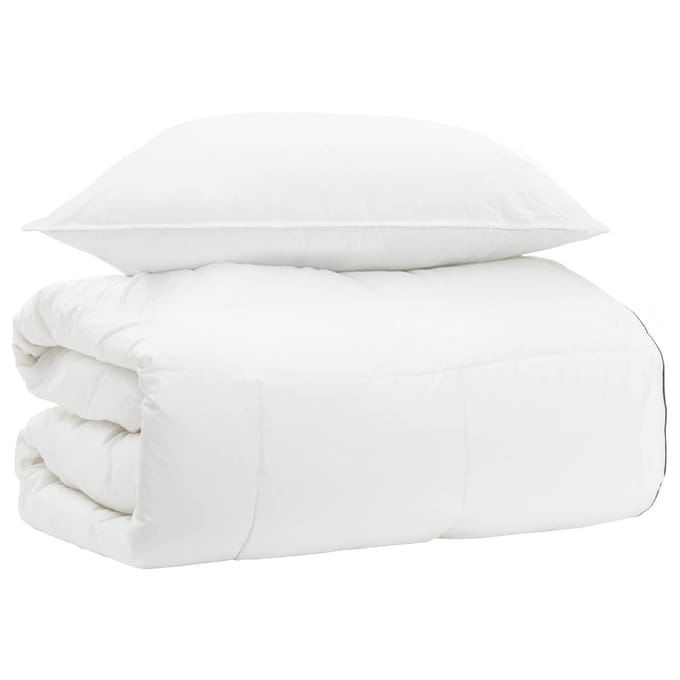 vidaXL - Deken - Set - met - kussen - Wit - 155 - x - 200 - cm - Katoen, - Bamboe, - Polyester