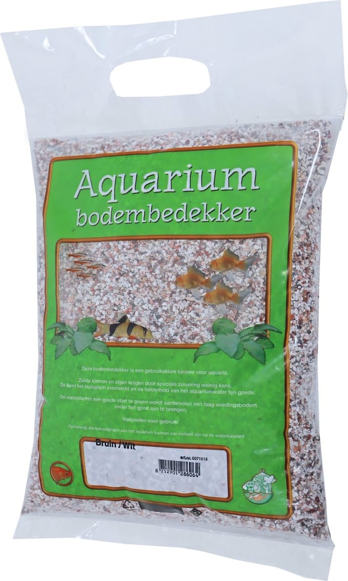 De Boon Aquariumgrind bruin/wit | gewassen bodembedekking | zak 7 kg