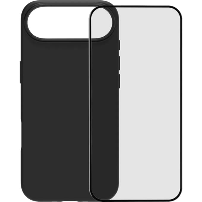 BlueBuilt Back Cover iPhone Air Zwart + BlueBuilt iPhone Air Screenprotector Glas