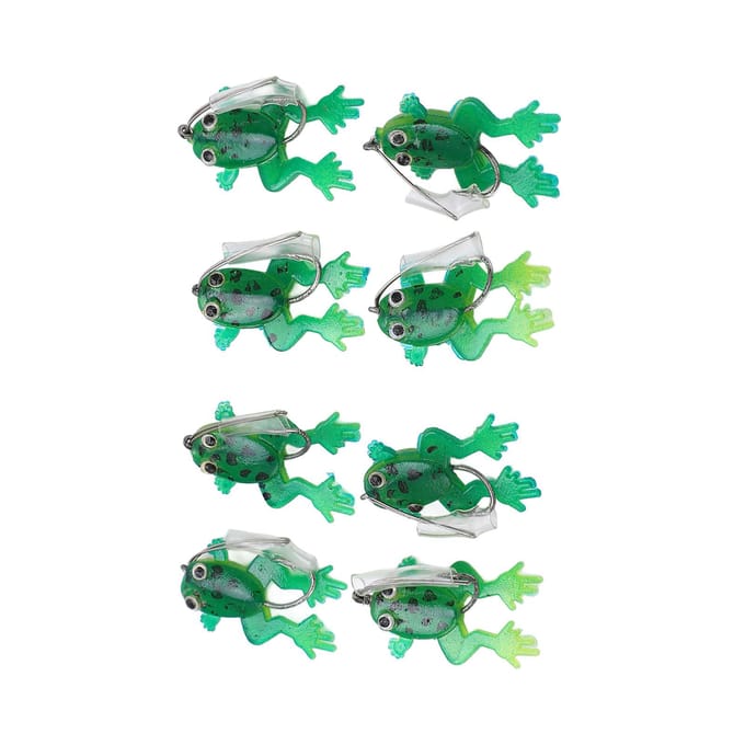 8 Pièces Leurres Souples de Pêche Forme Grenouille Sautante Petit Appât Flottant de Surface pour Pêche en Eau Douce Salée blue