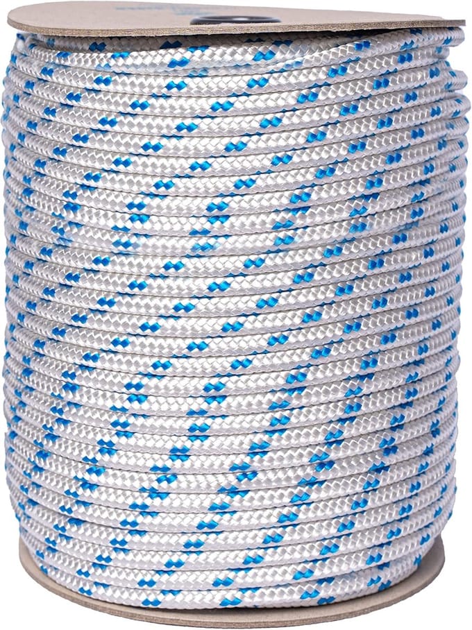 Nautisch Touw - Scheepstouw Bevestiging - Diverse Klussen - Slijtvast Polyester - 14mm Diameter 10m - Wit Blauw