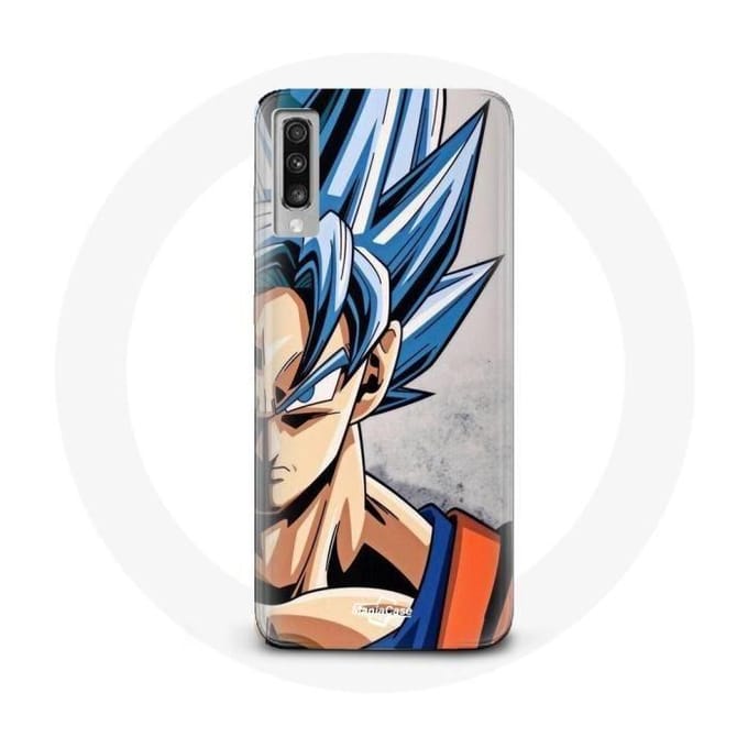 Coque pour Samsung Galaxy A50 Anime Dragon Ball Goku Cheveux bleu