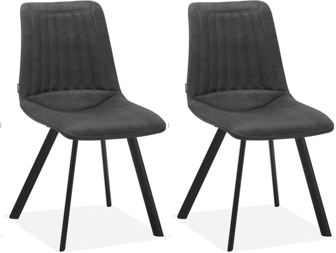 Eetkamerstoel Pluto - Antraciet (set van 2 stuks)