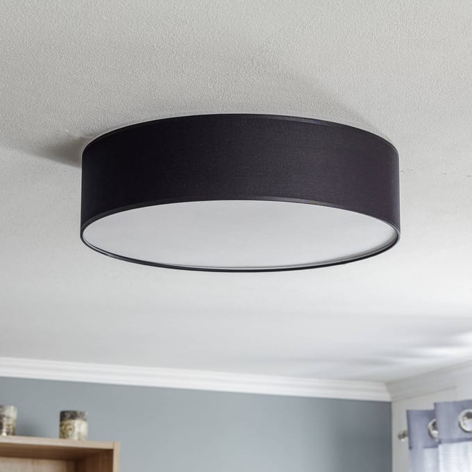 TK Lighting Plafondlamp Rondo, zwart, Ø 50 cm