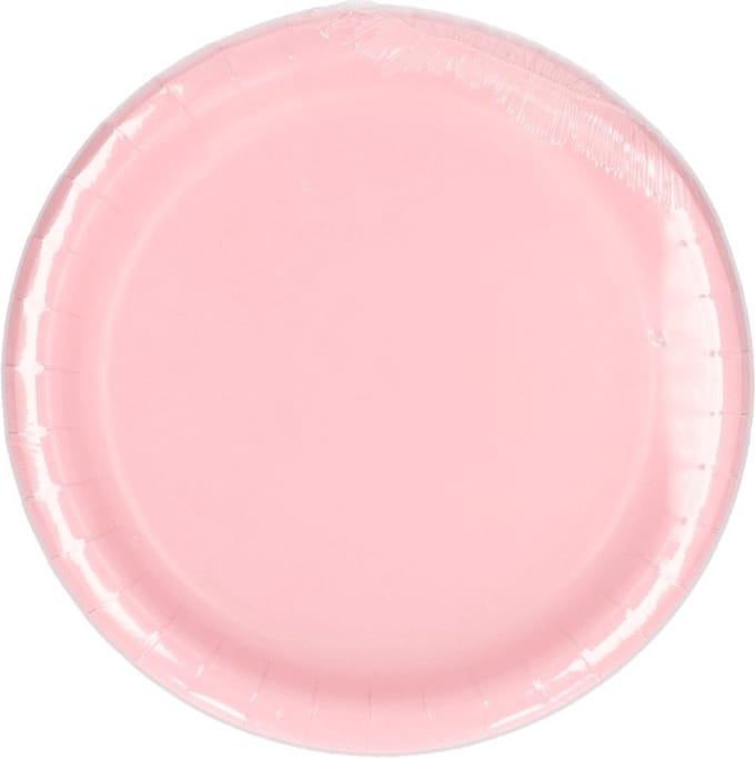 Feest bordjes - set 40x stuks - roze - dia 23 cm - Wegwerpborden - karton - Feestartikelen