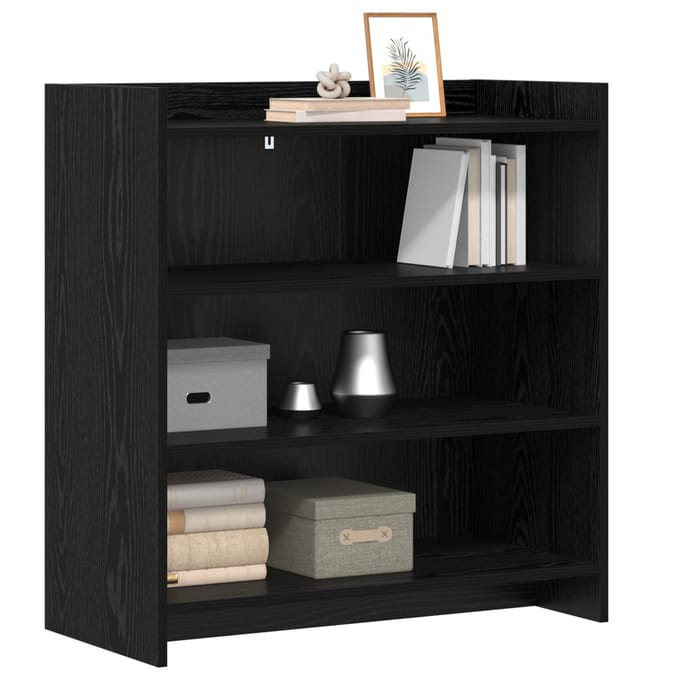 vidaXL - Dressoir - Zwart - eiken - 75 - x - 36 - x - 80 - cm - Bewerkt - hout