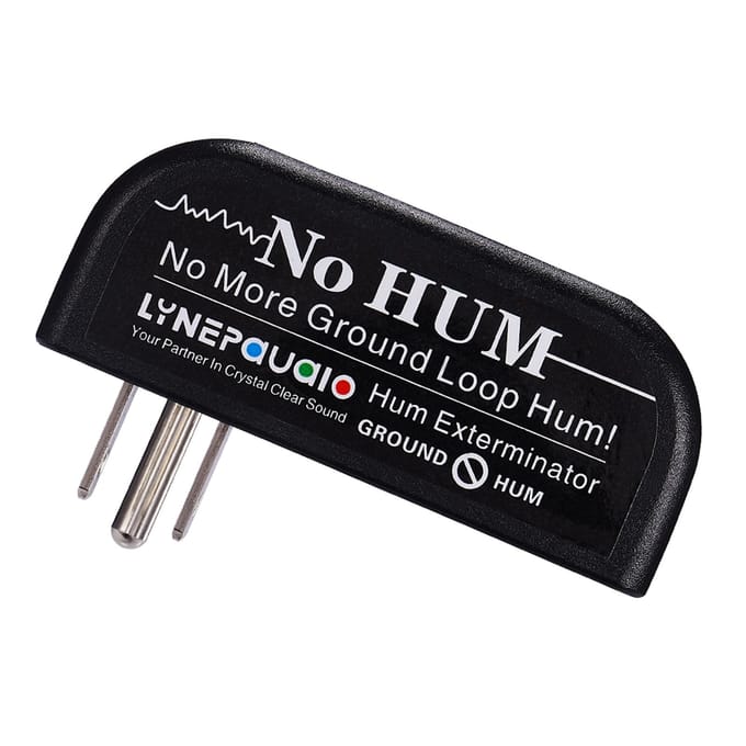 LINEPAUDIO Buzz Eliminator AC Ground Loop Noise Eliminator Plug-in AC Buzz Killer Hum Eliminator US Plug zwart