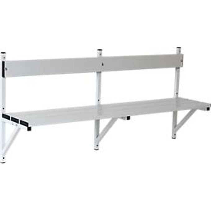Wandbank, aluminium, L 2000 mm, lichtgrijs (RAL 7035)