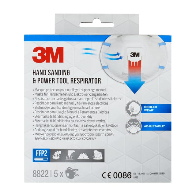 3M Cool Flow stofmasker, FFP2, met ventiel, pak van 5 stuks