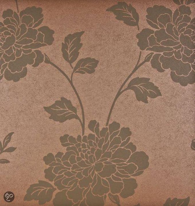Dutch Wallcoverings Bloem - Brons/bruin