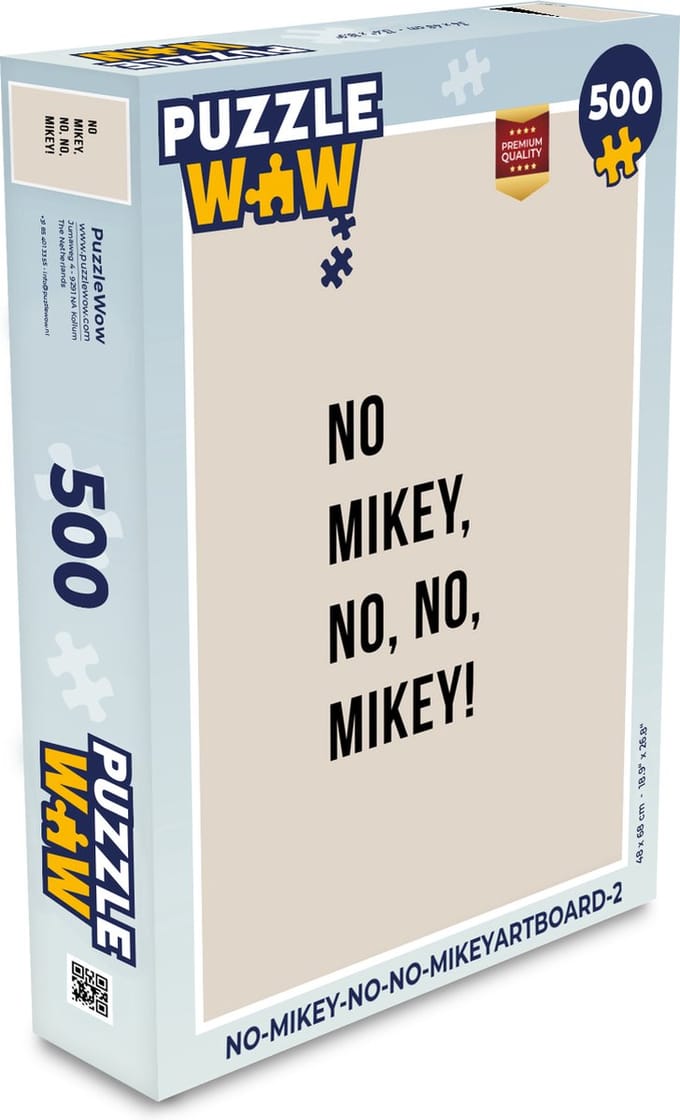 Puzzel Quotes - No Mikey, no, no, Mikey! - Beige - Legpuzzel - Puzzel 500 stukjes