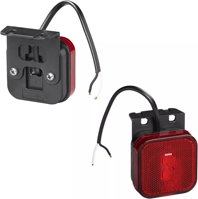 ProPlus Rode LED markeringslamp - waterdicht - 65 x 65 mm - 12/24V