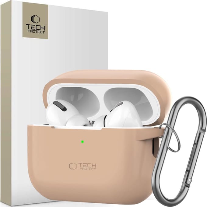 Tech-Protect Silicone Hook Case for Apple AirPods Pro 1/2 - Beige