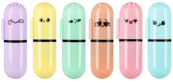 Mini Geurmarkeerstift Pastel, 6st.