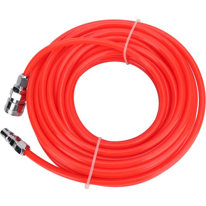 5*8mm Hoge Druk Flexibele Luchtcompressor Slang met Man/Vrouw Snelkoppeling 15M Rood