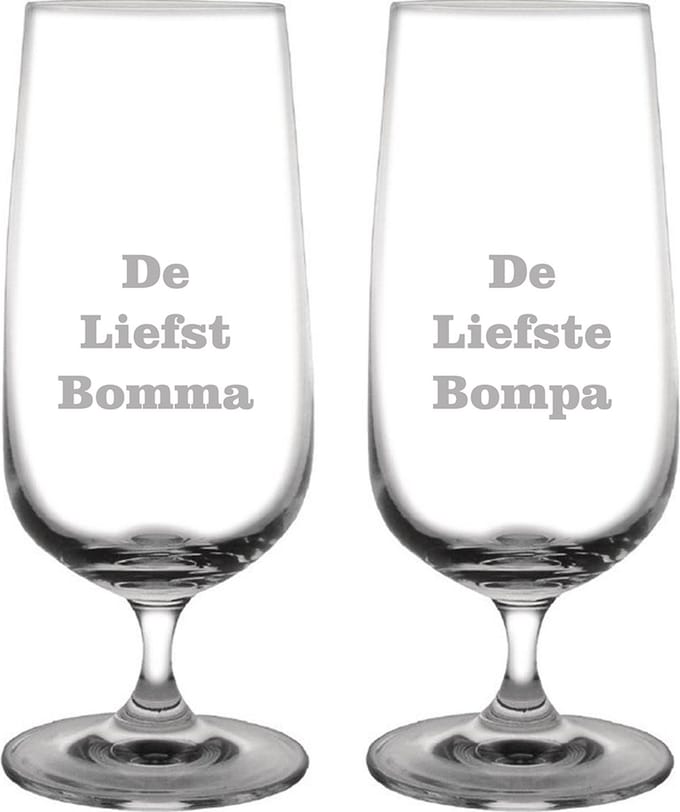 Bierglas op voet gegraveerd - 41cl - De Liefste Bomma-De Liefste Bompa