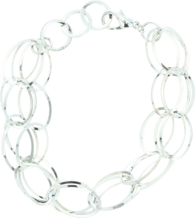 Behave - Armband zilverkleur met ovale ringen - Minimal chic