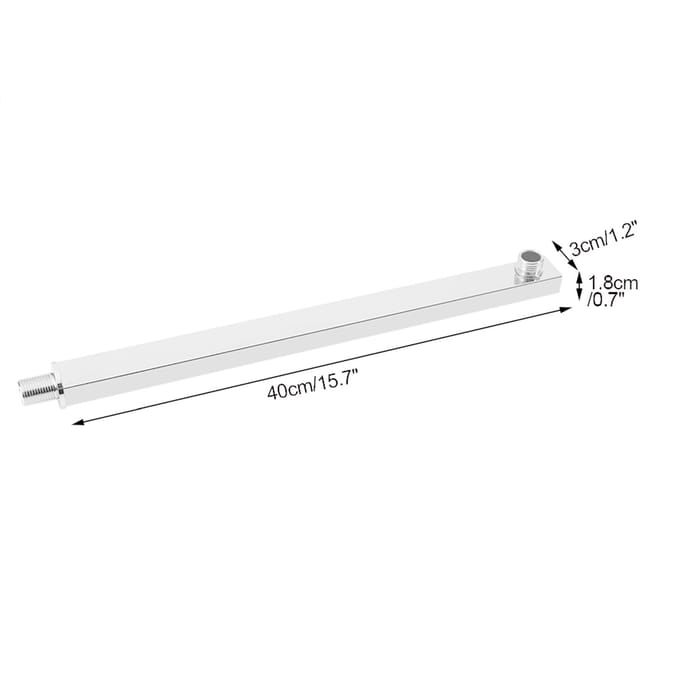 16 Inch Lange Gepolijst RVS Wandmontage Douchekop Verlengstuk Douchearm white