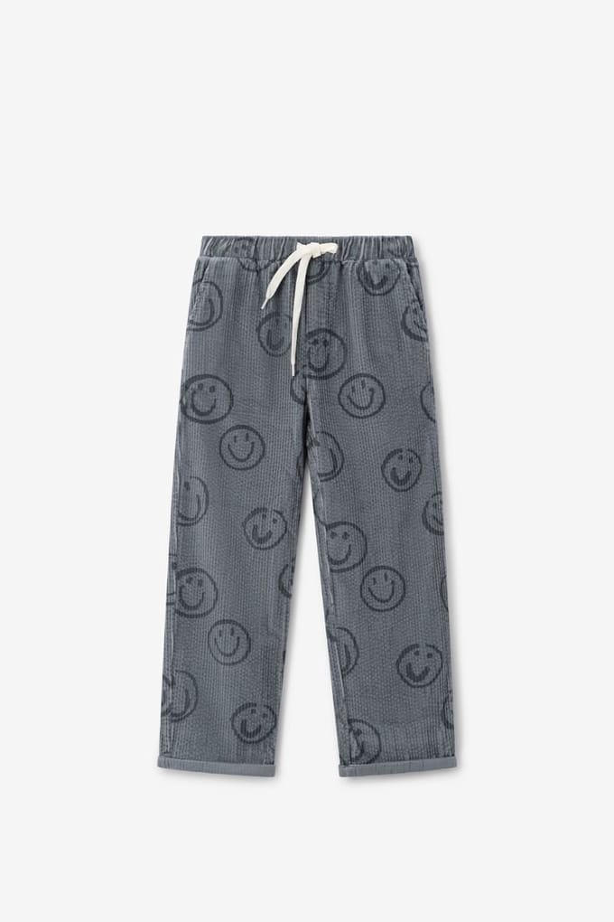 Sissy-Boy - Blauwe corduroy broek met smileys