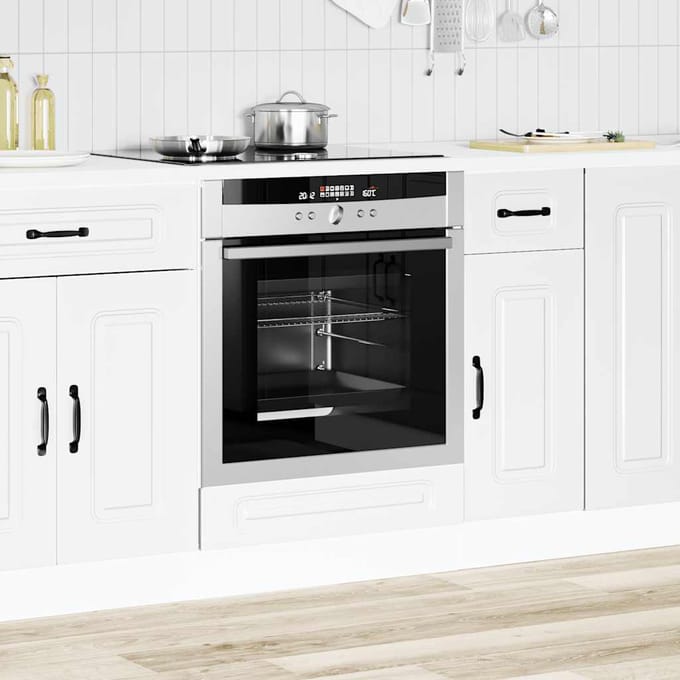 vidaXL - Ovenkast - Kalmar - bewerkt - hout - wit