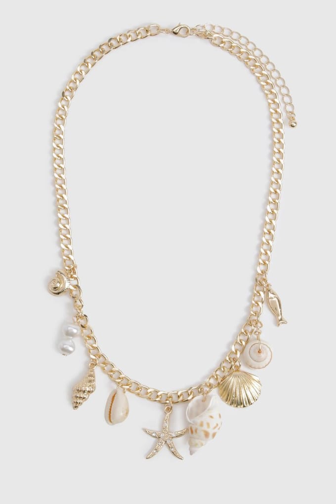 boohoo Dames Ocean Charm Ketting | Goud