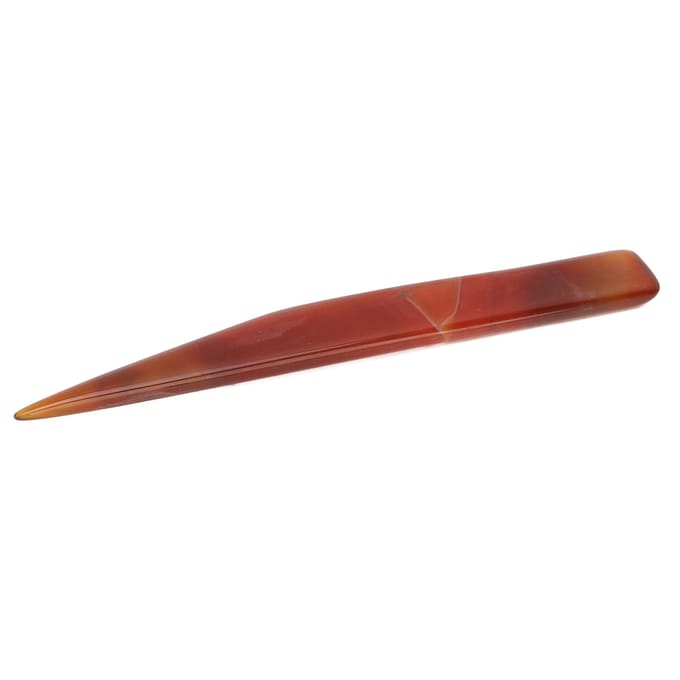 Agaat Polijst Brunissoir Sieraden Handpolijst Brunissoir Slijpen Schrapen Gereedschap voor Goud Zilver 14cm/5.5in red