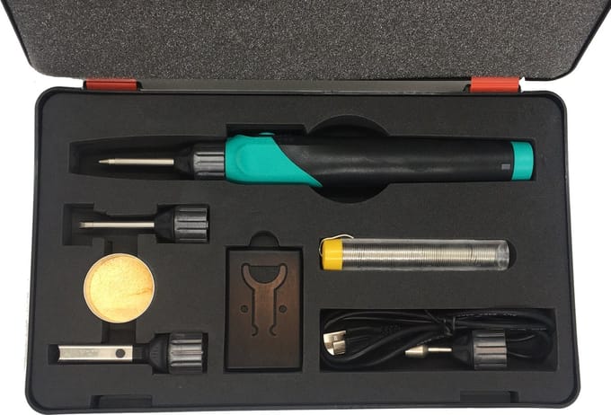 Accu Soldeerbout Set 30W , Li-ion batterij USB oplaadbaar.