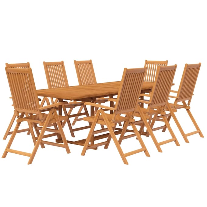 vidaXL - 9-delige - Tuinset - massief - acaciahout - 160-240 - cm