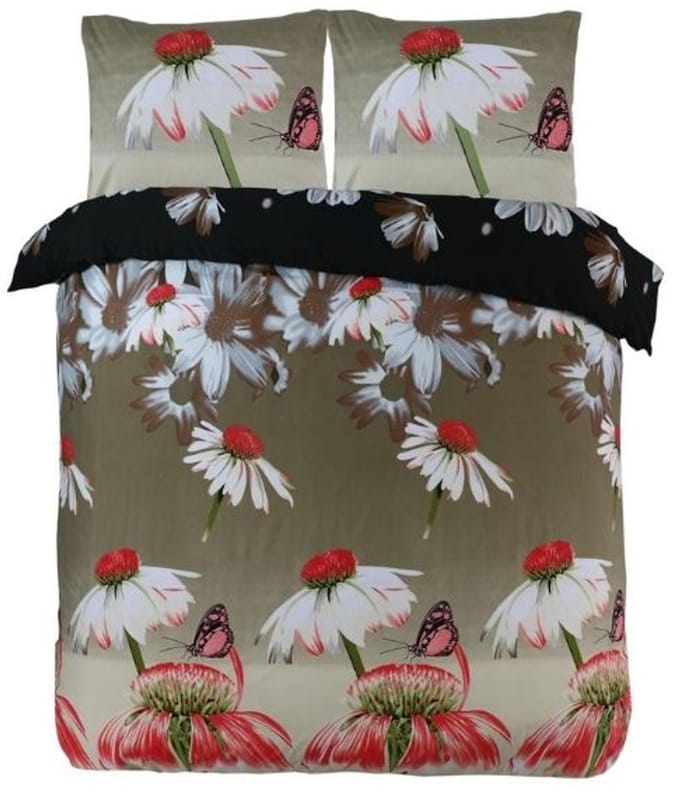 Husch Dekbedovertrek Sunflowers - 200x200/220 - Taupe