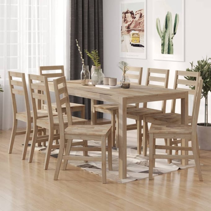 vidaXL - Eetkamerstoelen - 8 - st - massief - acaciahout