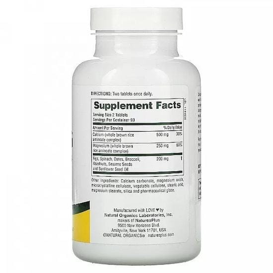 NaturesPlus- Cal/Mag met Volledige Voedingsmiddelen, 180 Tabletten
