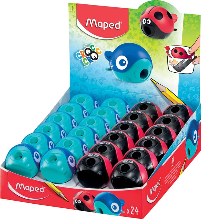 Maped Puntenslijper CROC CROC EASY, 24 stuks display