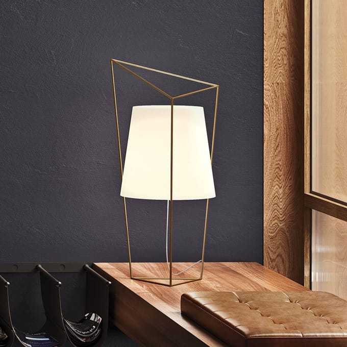 kdln tafellamp Tatu, zwart, hoogte 69 cm, glas
