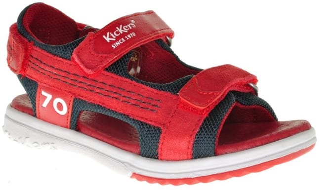 Kickers Rood Blauwe Lederen Jongenssandaal maat 34
