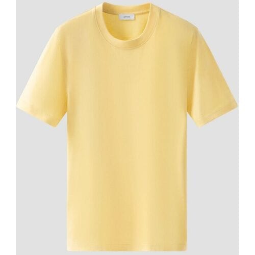 Eton T-Shirt Organic Supima Cotton Uni Single Jersey Geel / male