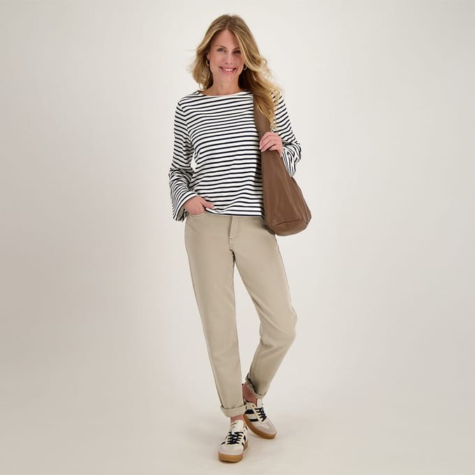 Je m'appelle Dames Broek Regular fit Met stretch - Beige - Maat M