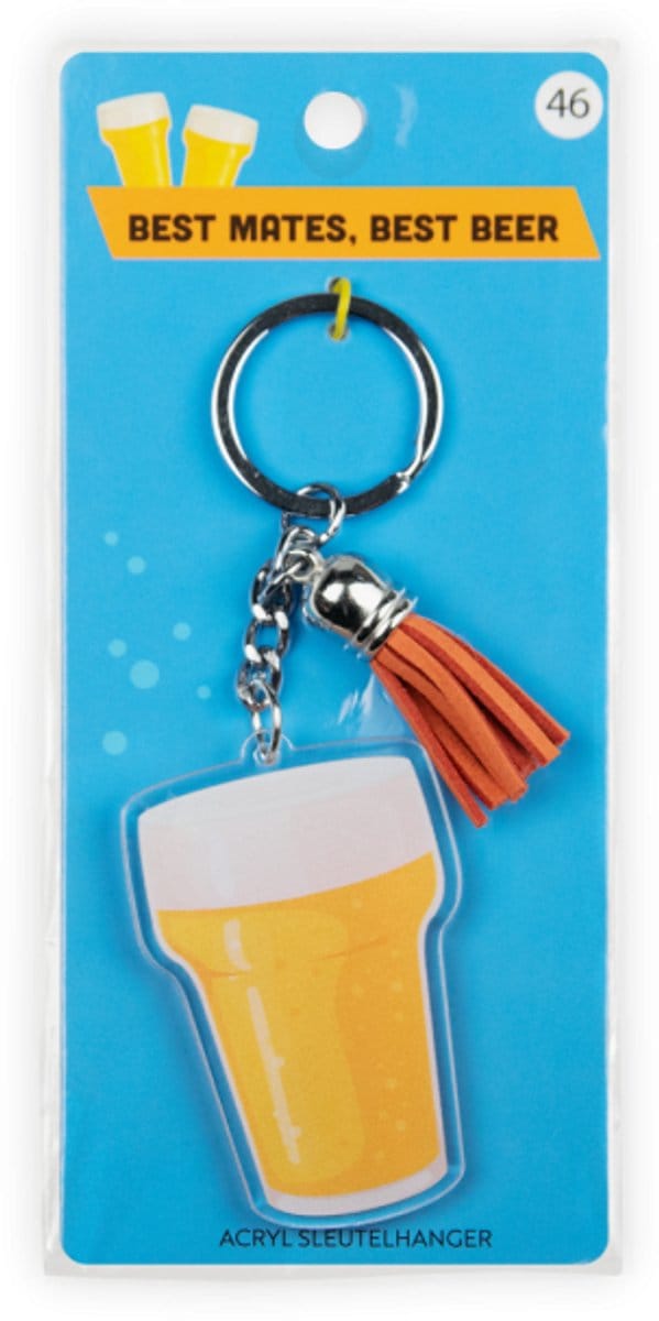 Sleutelhanger met kwastje | Acryl sleutelhanger - Biertje